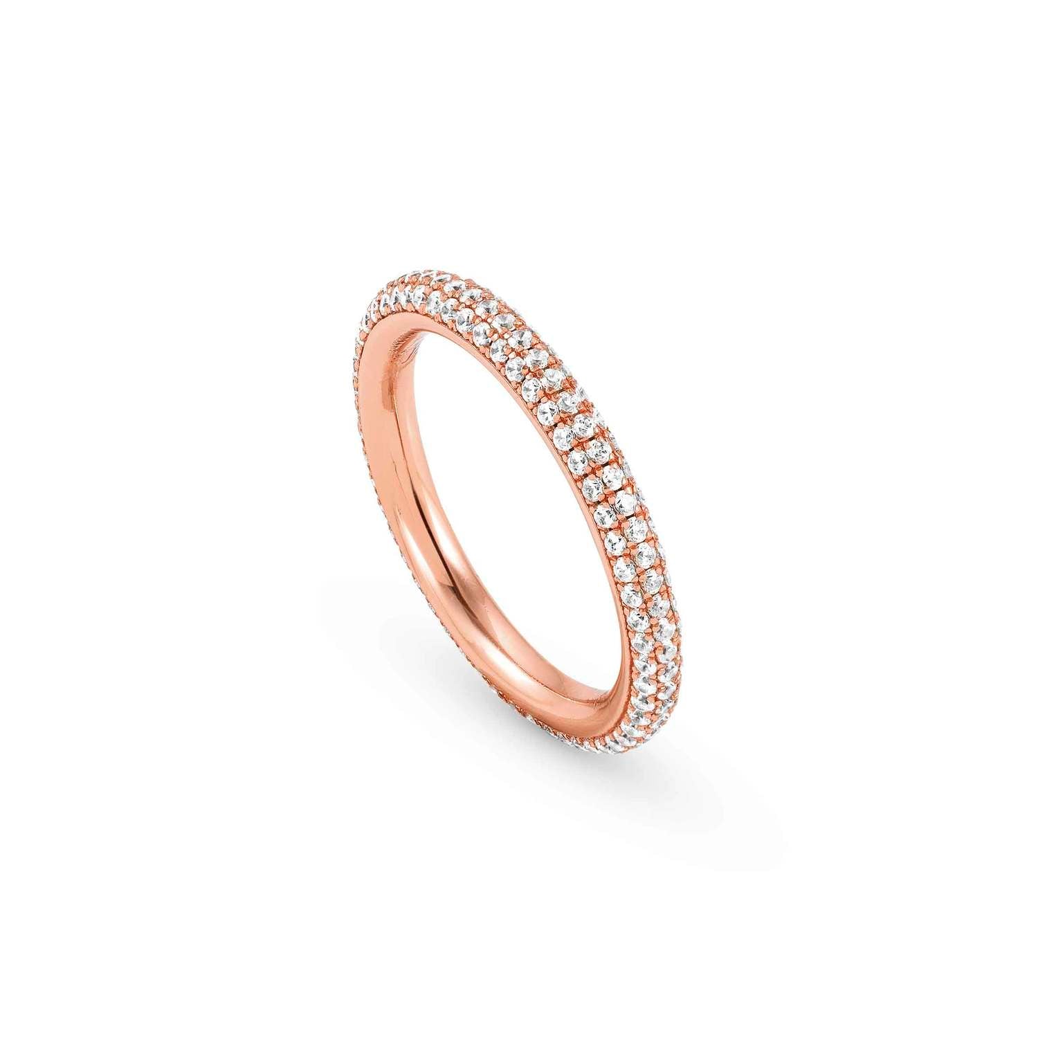 Nomination ENDLESS Ring aus 925er Silber, mit Cubic Zirkonia in Pave-Fassung verziert (011_Rosevergoldet-004_Grosse 11)