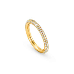 Nomination ENDLESS Ring aus 925er Silber, mit Cubic Zirkonia in Pave-Fassung verziert (012_(Gelb vergoldet)-006_Grosse 15)
