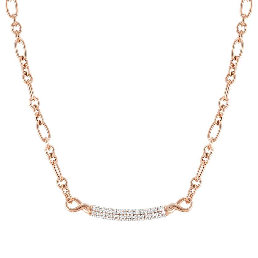Nomination ENDLESS Halskette aus 925er Silber, mit Cubic Zirkonia in Pave-Fassung verziert (011_Rosevergoldet)