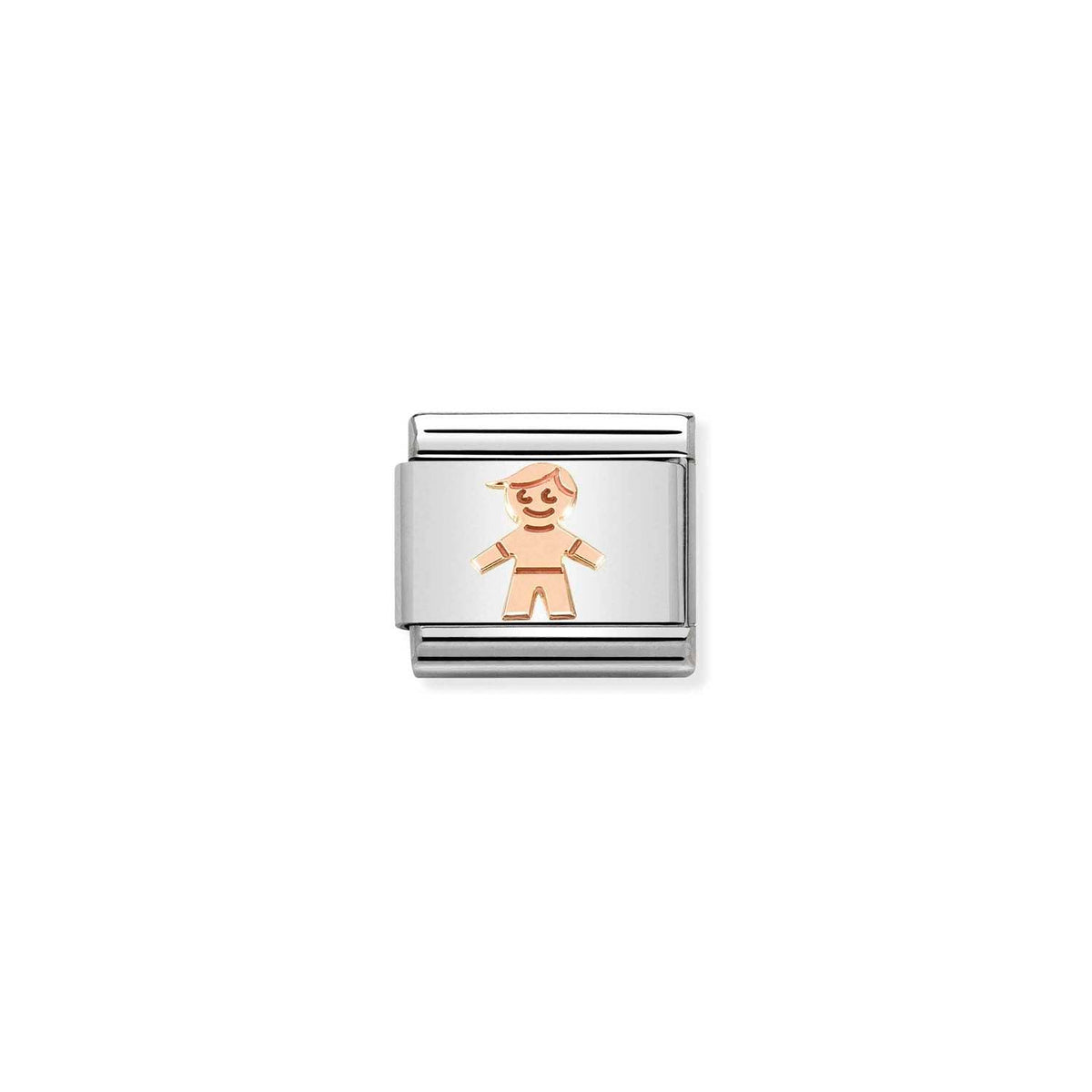 Nomination COMPOSABLE CLASSIC SYMBOLE Element aus Edelstahl, mit 9kt Rosegold verziert (35_Junge)