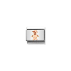 Nomination COMPOSABLE CLASSIC SYMBOLE Element aus Edelstahl, mit 9kt Rosegold verziert (35_Junge)