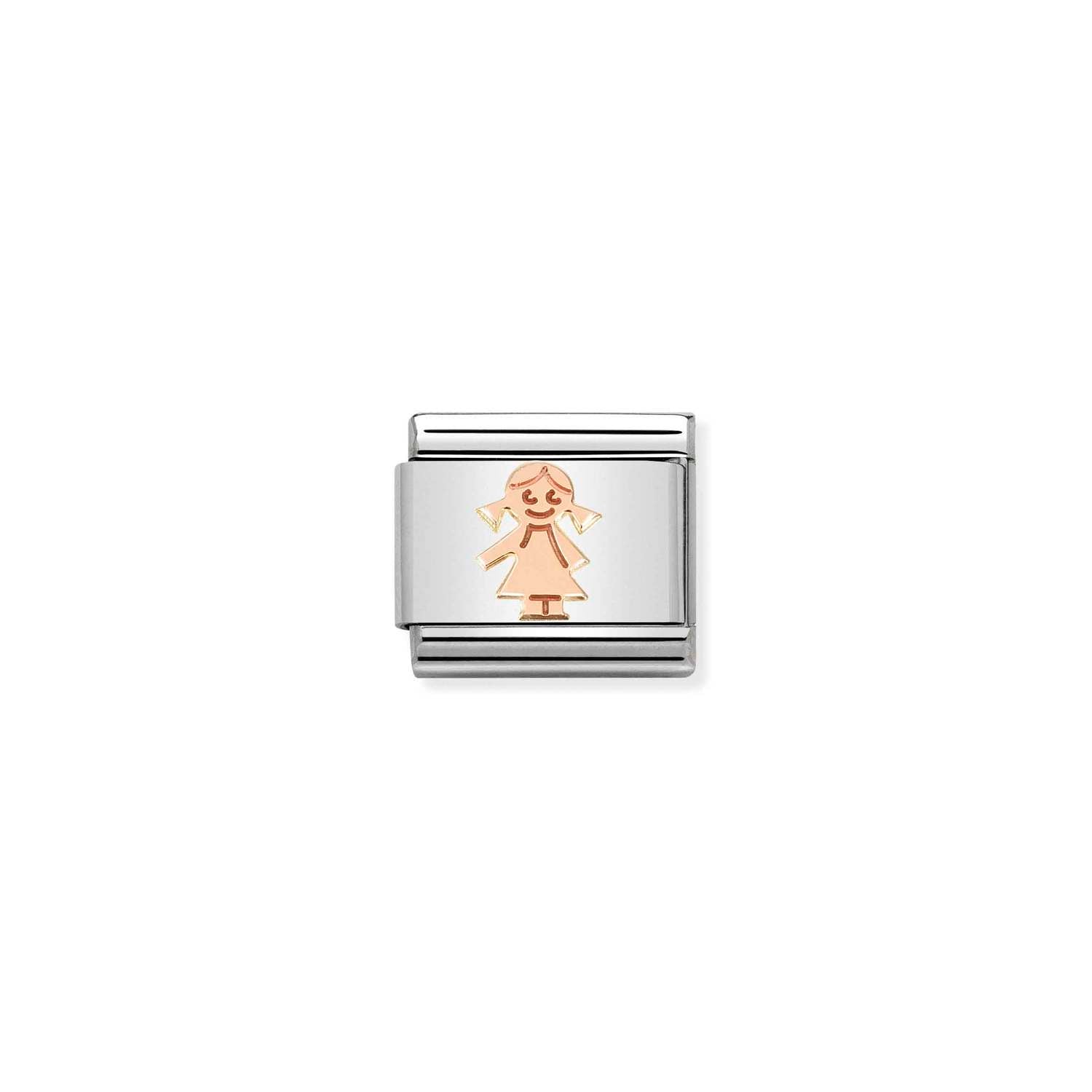 Nomination COMPOSABLE CLASSIC SYMBOLE Element aus Edelstahl, mit 9kt Rosegold verziert (36_Maedchen)
