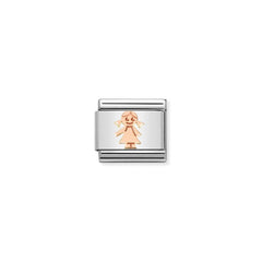 Nomination COMPOSABLE CLASSIC SYMBOLE Element aus Edelstahl, mit 9kt Rosegold verziert (36_Maedchen)
