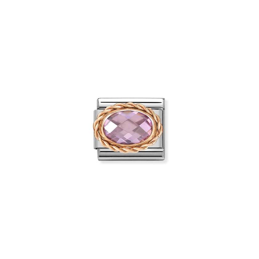 Nomination COMPOSABLE CLASSIC FACETTIERTE ZIRKONIA Element aus Edelstahl, mit 9Kt Rosegold verziert (003_ROSA)