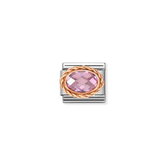 Nomination COMPOSABLE CLASSIC FACETTIERTE ZIRKONIA Element aus Edelstahl, mit 9Kt Rosegold verziert (003_ROSA)