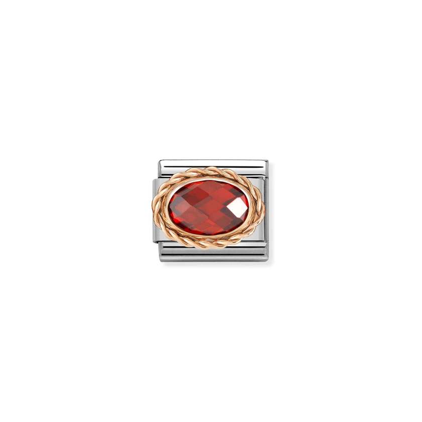 Nomination COMPOSABLE CLASSIC FACETTIERTE ZIRKONIA Element aus Edelstahl, mit 9Kt Rosegold verziert (005_ROT)