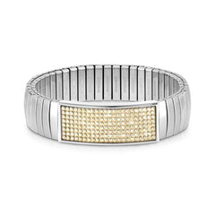Nomination XTE Armband (Large) aus Edelstahl, mit Kristall-Pave verziert (024_CHAMPAGNE)