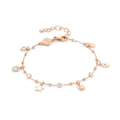 Nomination MELODIE HAPPY EDITION Armband aus 925er Silber, mit Cubic Zirkonia verziert (075_(LIFE-Mix, Rosegold))