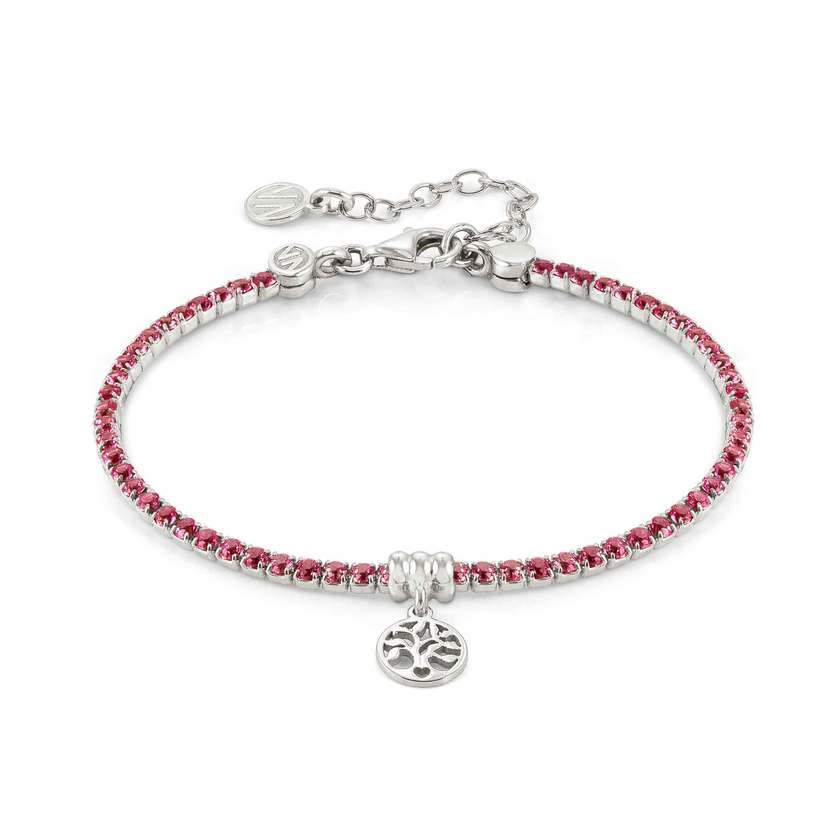 Nomination CHIC&CHARM COLORS EDITION Armband aus 925er Silber, mit Cubic Zirkonia verziert (035_(Lebensbaum, Rot))