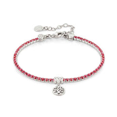 Nomination CHIC&CHARM COLORS EDITION Armband aus 925er Silber, mit Cubic Zirkonia verziert (035_(Lebensbaum, Rot))