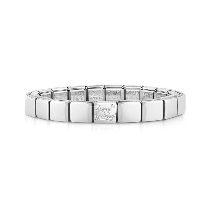 Nomination COMPOSABLE GLAM Armband aus Edelstahl (1 Symbol) (55_(Happy Birthday))