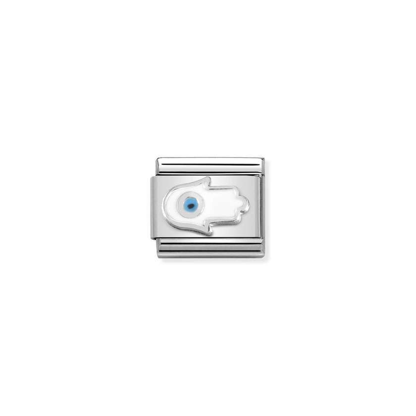 Nomination COMPOSABLE CLASSIC SYMBOLE aus Edelstahl, mit Emaille und 925er Silber verziert, (26_(Hand der Fatima))