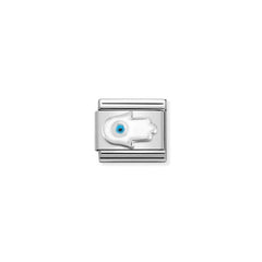 Nomination COMPOSABLE CLASSIC SYMBOLE aus Edelstahl, mit Emaille und 925er Silber verziert, (26_(Hand der Fatima))