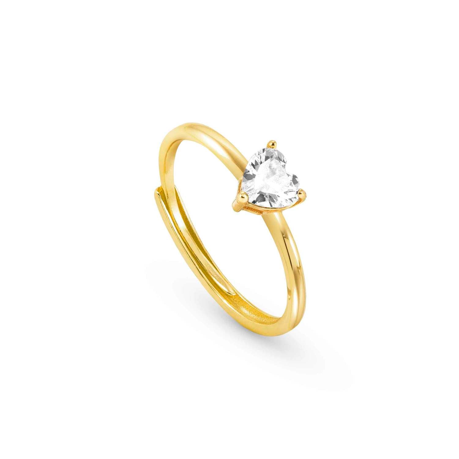 Nomination SWEETROCK SPARKLING LOVE Ring aus 925er Silber, mit Cubic Zirkonia verziert (012_(Gelb vergoldet))