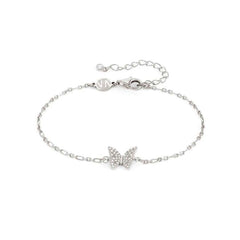 Nomination SWEETROCK NATURE EDITION Armband aus 925er Silber, dazu mit Cubic Zirkonia besetztes Schmuckelement (040_(Schmetterling, Silber))
