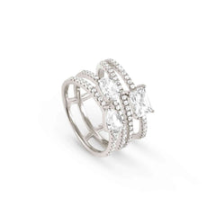 Nomination COLOUR WAVE Ring aus 925er Silber, mit Cubic Zirkonia verziert (008_WEISS Verzierung Silber-006_Grosse 15)