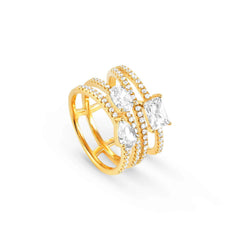 Nomination COLOUR WAVE Ring aus 925er Silber, mit Cubic Zirkonia verziert (014_(Weiss, Gelbgold)-005_Grosse 13)