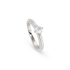Nomination AUREA Solitaer-Ring aus 925er Silber, mit Cubic Zirkonia besetzt (010_WEISS-005_Grosse 13)