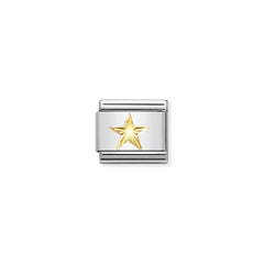 Nomination Composable Classic SYMBOLE Edelstahl und 18kt Gold (55_(Stern, diamantiert))