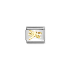 Nomination Composable Classic SYMBOLE Edelstahl und 18kt Gold (56_(Libelle, diamantiert))