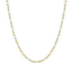 Nomination B-YOND Halskette (Figaro-Panzerkette, klein) aus Edelstahl (031_Edelstahl und gelbes Gold)