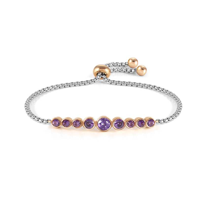 Nomination MILLELUCI COLOUR Armband aus Edelstahl, mit Kristallen (Kreis) verziert (001_VIOLETT)