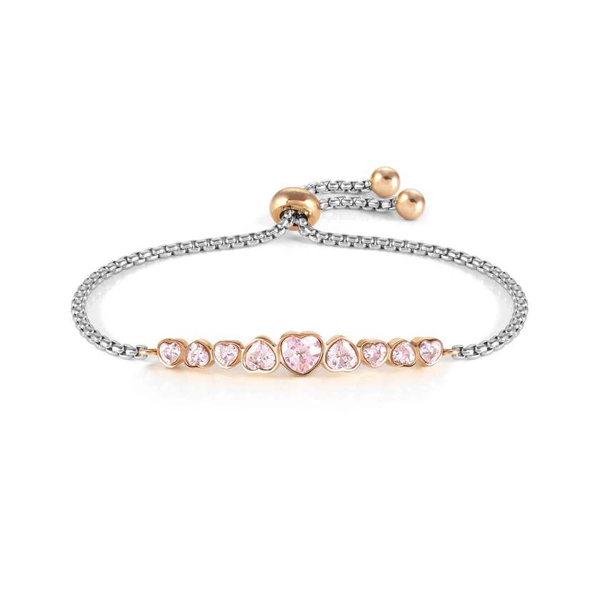 Nomination MILLELUCI COLOUR Armband aus Edelstahl, mit Kristallen (Herz) verziert (003_ROSA)