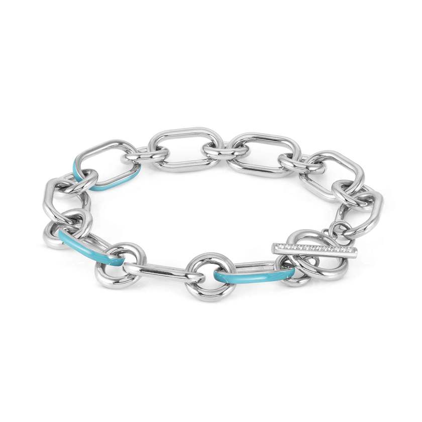 Nomination DRUSILLA NEW Armband aus Edelstahl, mit Cubic Zirkonia und Emaille verziert (028_Turkis)