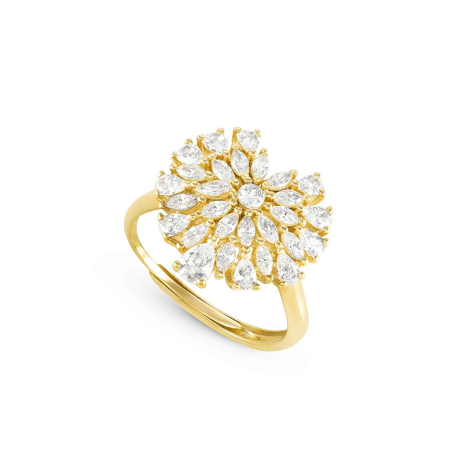 Nomination RAYOFLIGHT Ring aus 925er Silber, mit Cubic Zirkonia besetzt (006_Herz (Gelbgold))