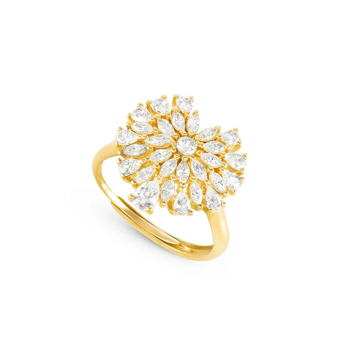 Nomination RAYOFLIGHT Ring aus 925er Silber, mit Cubic Zirkonia besetzt (006_Herz (Gelbgold))