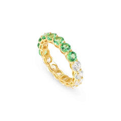 Nomination CHIC&CHARM JOYFUL Ring aus 925er Silber, mit Cubic Zirkonia (4mm, zweifarbig) besetzt (016_(Gruen, Gelbgold)-006_Grosse 15)