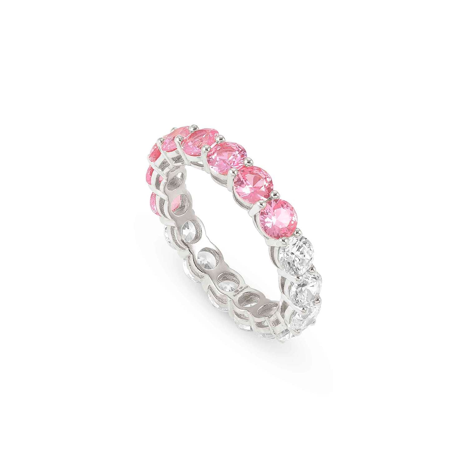 Nomination CHIC&CHARM JOYFUL Ring aus 925er Silber, mit Cubic Zirkonia (4mm, zweifarbig) besetzt (017_(Rosa, Silber)-005_Grosse 13)