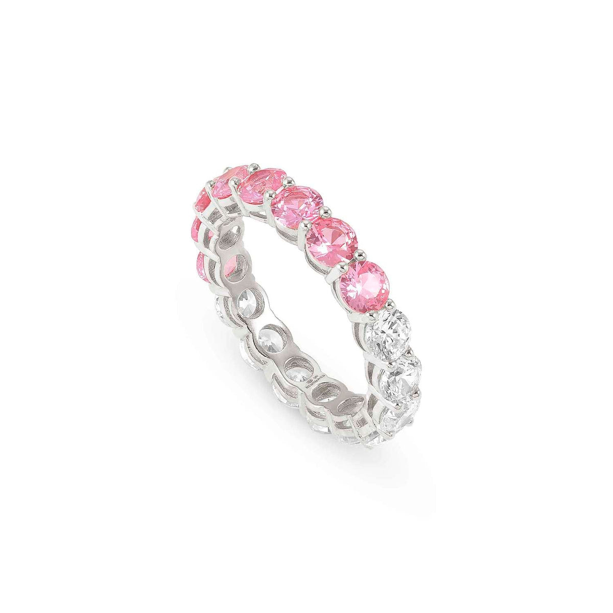 Nomination CHIC&CHARM JOYFUL Ring aus 925er Silber, mit Cubic Zirkonia (4mm, zweifarbig) besetzt (017_(Rosa, Silber)-005_Grosse 13)