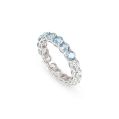 Nomination CHIC&CHARM JOYFUL Ring aus 925er Silber, mit Cubic Zirkonia (4mm, zweifarbig) besetzt (019_(Hellblau, Silber)-005_Grosse 13)