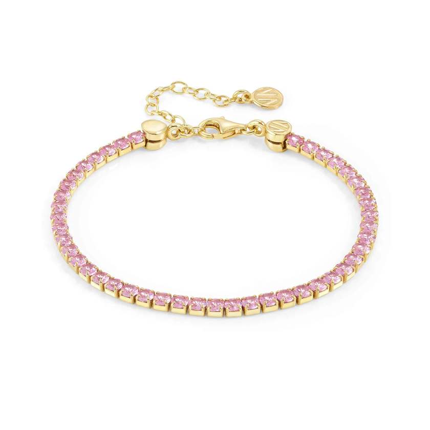 Nomination CHIC&CHARM JOYFUL Tennis-Armband aus 925er Silber, mit Cubic Zirkonia besetzt (018_(Rosa, Gelbgold))