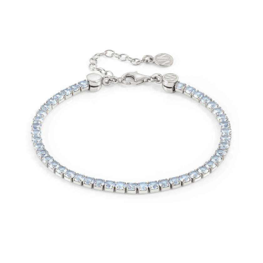 Nomination CHIC&CHARM JOYFUL Tennis-Armband aus 925er Silber, mit Cubic Zirkonia besetzt (019_(Hellblau, Silber))