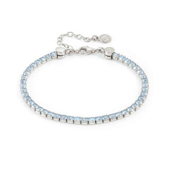 Nomination CHIC&CHARM JOYFUL Tennis-Armband aus 925er Silber, mit Cubic Zirkonia besetzt (019_(Hellblau, Silber))