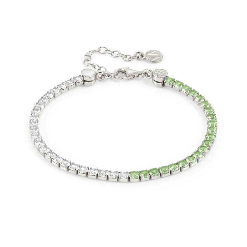 Nomination CHIC&CHARM JOYFUL Tennis-Armband aus 925er Silber, mit Cubic Zirkonia (zweifarbig) besetzt (015_(Gruen, Silber))