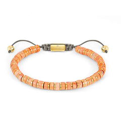 Nomination INSTINCTSTYLE Armband mit Edelstahl-Details und Edelstein-Beads (086_(Jaspis, Orange))