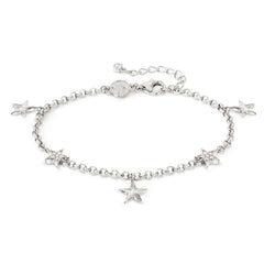 Nomination TRUEJOY Armband aus 925er Silber, dazu mit Cubic Zirkonia verzierte Charm-Anhaenger (007_Stern (Silber))
