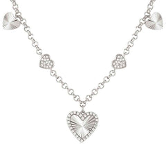 Nomination TRUEJOY Halskette aus 925er Silber, dazu mit Cubic Zirkonia verzierte Charm-Anhaenger (004_Herz)