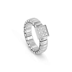 Nomination XTE XSMALL LIFE Ring aus Edelstahl, mit Cubic Zirkonia verziert (056_(Quadrat, Silver))