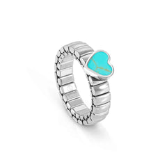 Nomination XTE XSMALL LIFE Ring aus Edelstahl, mit Edelsteinen verziert (102_(Herz, Tuerkis))