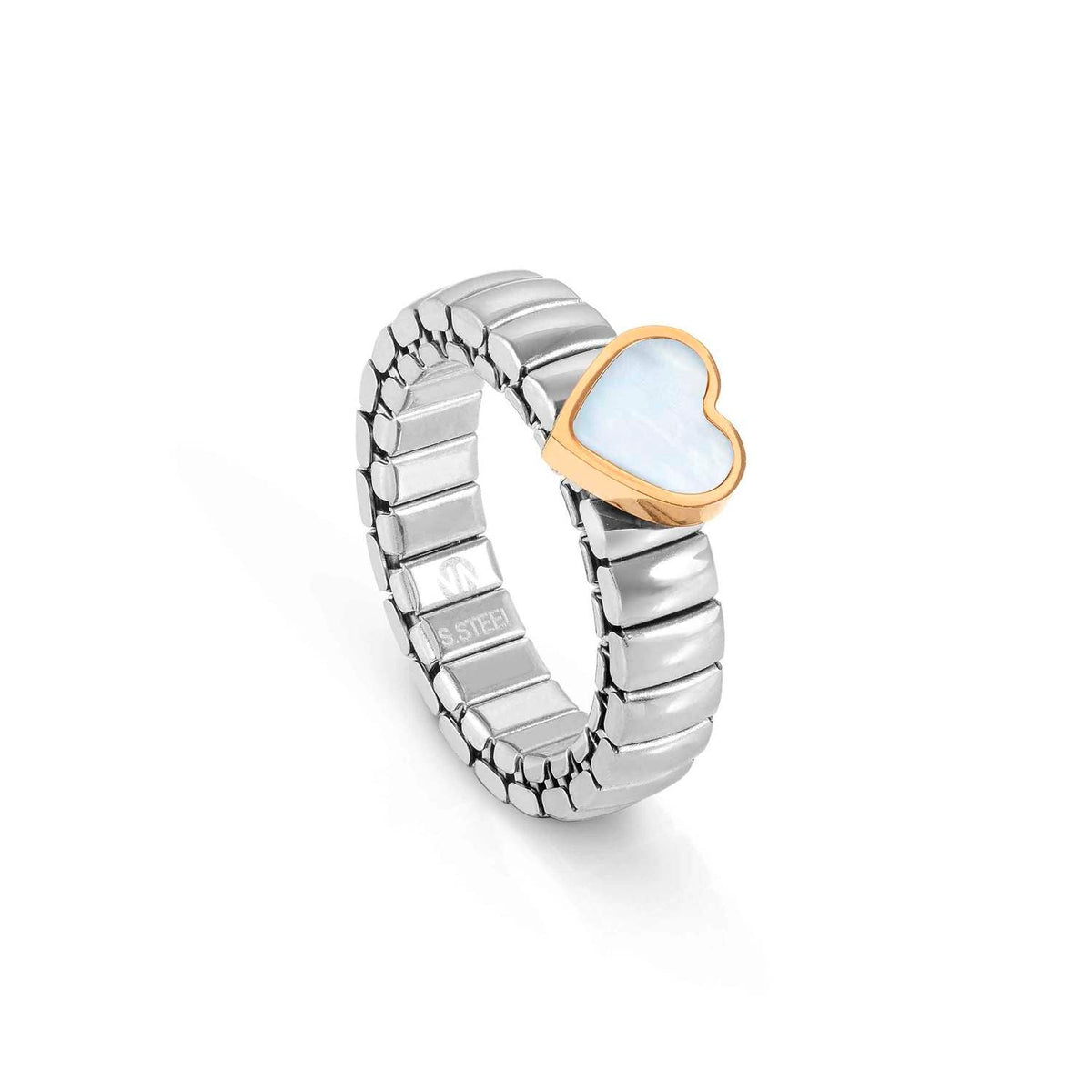 Nomination XTE XSMALL LIFE Ring aus Edelstahl, mit Edelsteinen verziert (114_(Herz, Perlmutt, Rosegold))