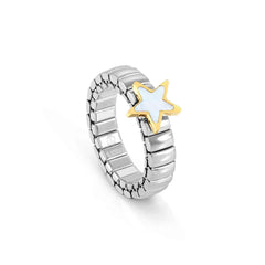 Nomination XTE XSMALL LIFE Ring aus Edelstahl, mit Edelsteinen verziert (129_(Stern, Perlmutt, Gelbgold))