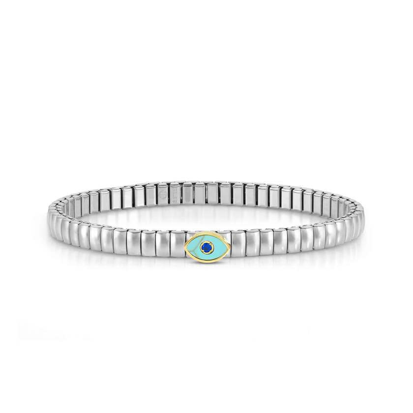 Nomination XTE XSMALL LIFE Armband aus Edelstahl, mit Edelsteinen und Cubic Zirkonia verziert (112_(Auge, Tuerkis))