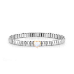 Nomination XTE XSMALL LIFE Armband aus Edelstahl, mit Edelsteinen verziert (114_(Herz, Perlmutt, Rosegold))