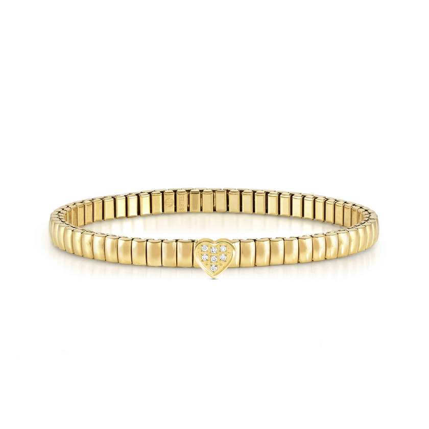 Nomination XTE XSMALL LIFE Armband aus Edelstahl, gold PVD-beschichtet, mit Cubic Zirkonia verziert (004_Herz)