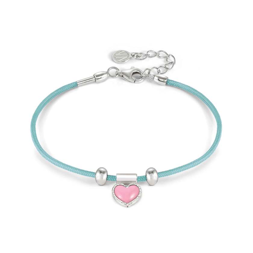 Nomination SEIMIA CANDY Seil-Armband, dazu Anhaenger aus 925er Silber, mit Emaille verziert (028_Turkis)