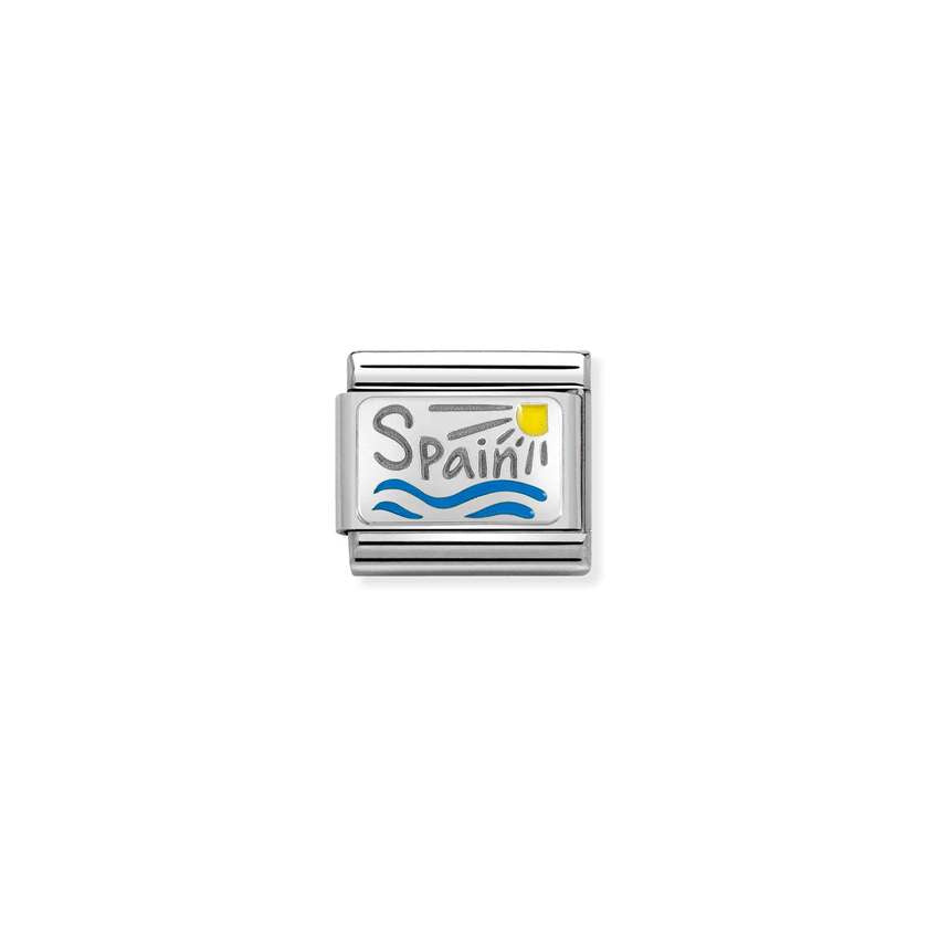Nomination COMPOSABLE CLASSIC SYMBOLE aus Edelstahl, mit Emaille und 925er Silber verziert, (02_(Spanien))